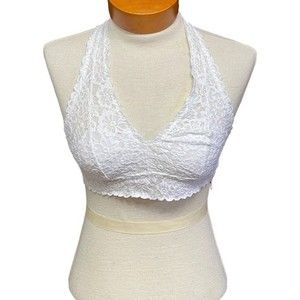 Aerie Woman’s White Lace Floral Chic Lightly Lined Bralette Size Small